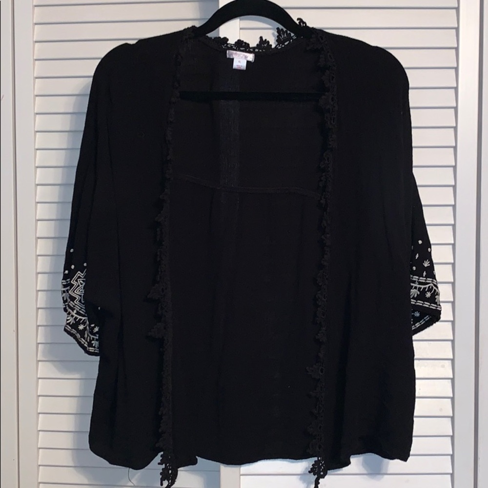 Short Black Kimono